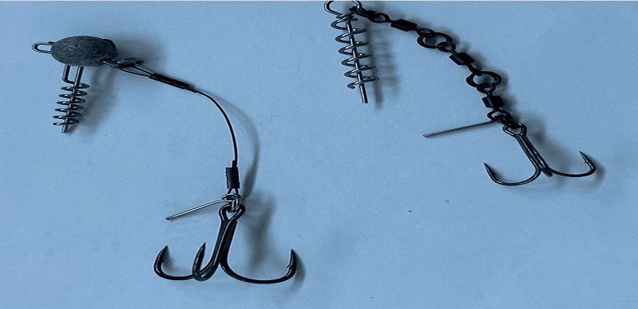 Shallowrig mit Wirbel und Stahlvorfach